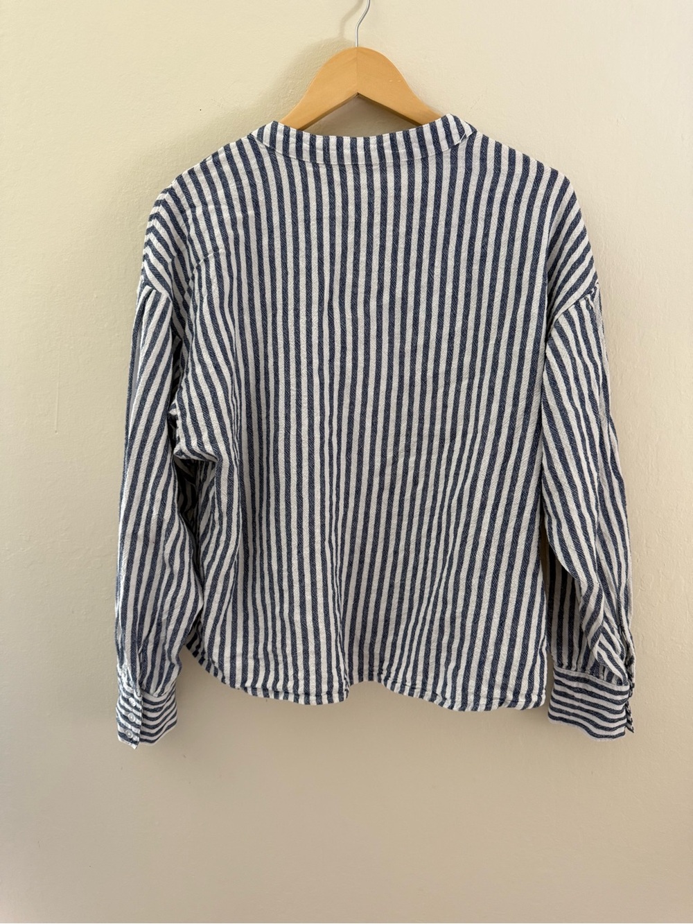 Velvet Heart Vince Striped Linen Blend Babydoll Top Puff Sleeve Oversized XL - Picture 6 of 7